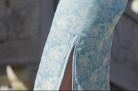 Spring Vintage Jacquard Qipao | Chinese Slim Elegant Short Sleeve Dress