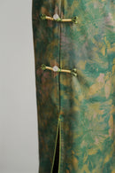 Shanghai Vintage Style Jacquard Satin Qipao | Sleeveless Long Cheongsam