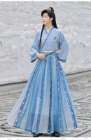 Wei Jin Style Hanfu Couple Set | Gradient Wide-Sleeve with Qi-Xiong Ruqun