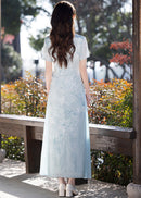 New Chinese Style Jacquard Pleated Long Dress