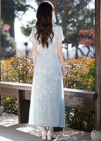 New Chinese Style Jacquard Pleated Long Dress