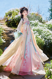 Tang-Style Qi Xiong Ruqun Hanfu | Heavy Embroidery Wide-Sleeve Robe