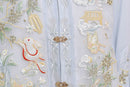 Ming-Style Stand-Collar Embroidered Patch Top & Mamian Skirt Set | Osmanthus Bunny Motif Elegant Hanfu