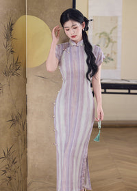 优雅无袖中式领旗袍 - 红色修身设计