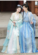 Wei Jin Style Hanfu Couple Set | Gradient Wide-Sleeve with Qi-Xiong Ruqun