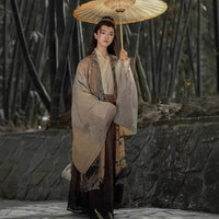 Traditional Chinese Hanfu Men’s Embroidered Robe with Umbrella – Elegant Hanfu for Men