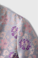 Silk Kimono Jacket with Fur Trim - Traditional Chinese Style Robe