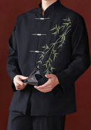 New Chinese Bamboo Embroidery Couple Outfit | Zhongshan & Cheongsam