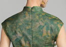 Shanghai Vintage Style Jacquard Satin Qipao | Sleeveless Long Cheongsam