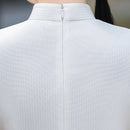 Long Short-Sleeve Embroidered Cheongsam | Slim Mandarin Dress