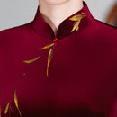 Burgundy Vintage Qipao Dress | Slim Long Silhouette