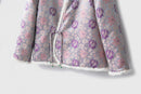 Silk Kimono Jacket with Fur Trim - Traditional Chinese Style Robe