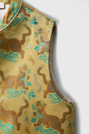 Silk Vest with Playful Animal Print – Luxury Traditional Chinese Design