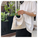 Elegant Floral Embroidered Silk Tote Bag With Bamboo Handle For Hanfu Styling