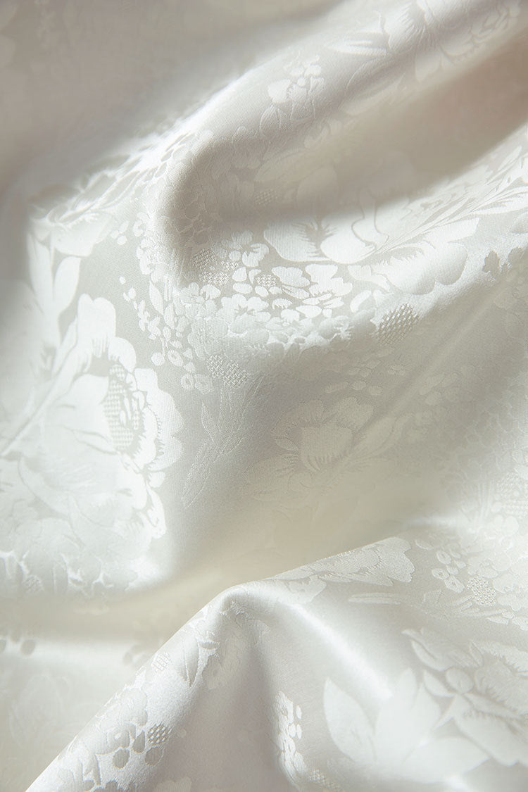 Silk Top with Floral Embroidery, Elegant Chinese Style