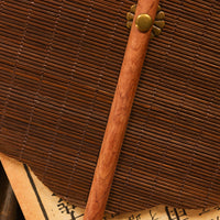 Handcrafted Bamboo Folding Fan With Wooden Handle And Traditional Design