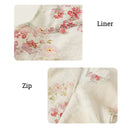 米色、绿色、粉色碎花女童汉服