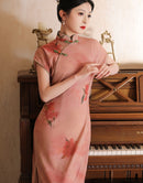 Elegant Floral Embroidered Cheongsam Dress