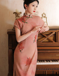 Elegant Floral Embroidered Cheongsam Dress