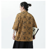 Men's Bamboo Pattern Shirt With Traditional Chinese Design