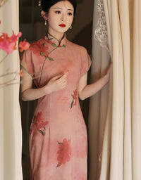Elegant Floral Embroidered Cheongsam Dress