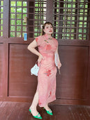 Elegant Floral Embroidered Cheongsam Dress