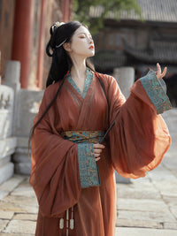 Elegant Flowing Hanfu Dress with Traditional Design for Women