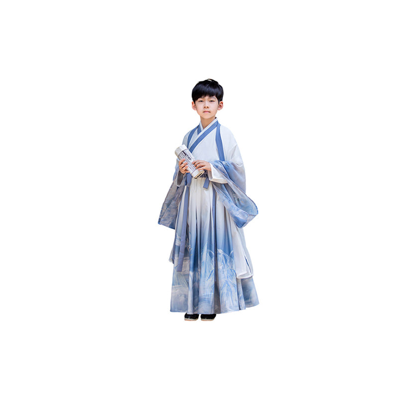 Boys' Light Blue Chinese Costume