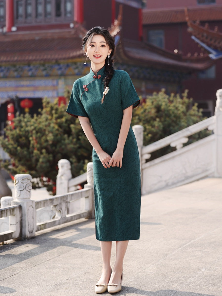 复古民国风短袖旗袍2024春季新款气质