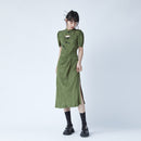 Women's New Chinese Style Qipao Green color Long And Short