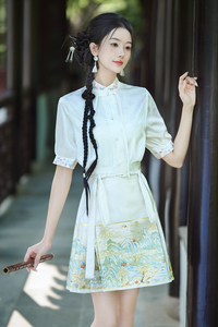 Two-Piece Mamianqun Hanfu Set with Elegant Embroidery