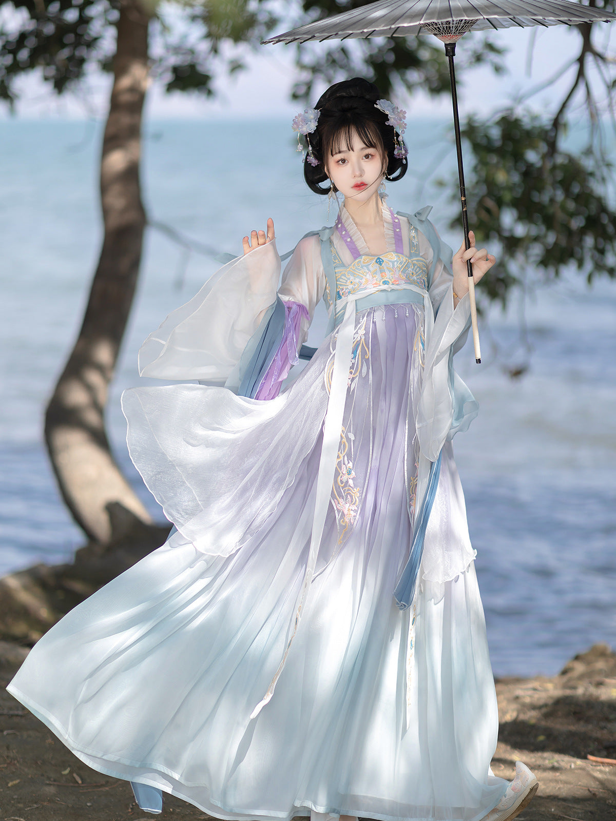 Graceful Purple Hanfu Dress Elegant Traditional Fairy Style