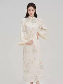 Autumn-Winter Floral Pattern Chinese Qipao