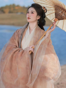 Flowing Floral Hanfu Dress, Elegant Chinese Traditional Robe