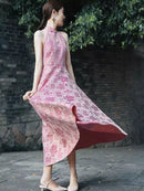 New Chinese Sleeveless Style Qipao Bride Wedding Morning Robe