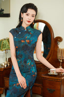 Elegant Floral Cheongsam Dress For Women With Traditional Chinese Style