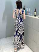 2024 new celadon Qipao Chinese style temperament hollow design Slim dress