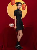 Women's new national trend Qipao|classic black traditional cheongsam