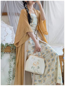 Modern Chinese Style Embroidered Hanfu Set Elegant Long Dress