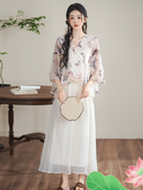 Butterfly Printed New Chinese Style Two-Piece Set