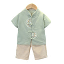 Boys Short Sleeve Hanfu Shorts Two Piece Set