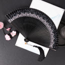 Elegant Black Lace Folding Fan with Gift Box