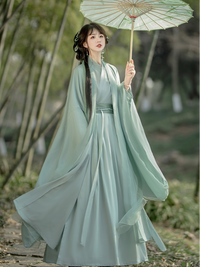 Elegant Wei Jin Dynasty Green Hanfu Dress Traditional Chinese Costume