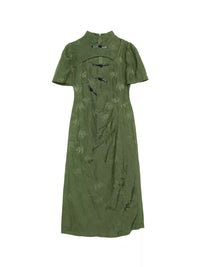 Women's New Chinese Style Qipao Green color Long And Short