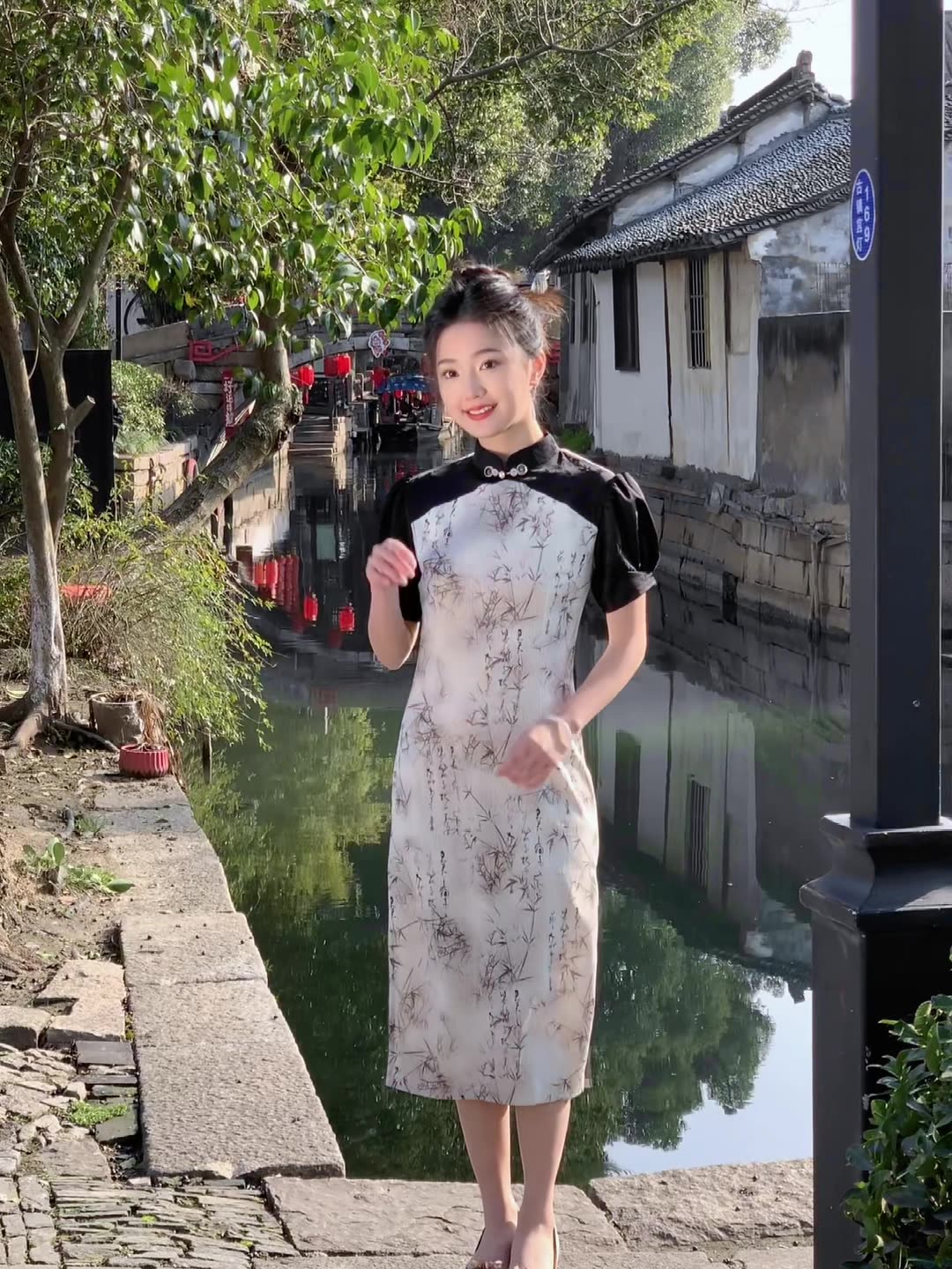 Chinese New Style Qipao Fanshima Jacquard Long Dress