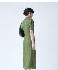 Women's New Chinese Style Qipao Green color Long And Short