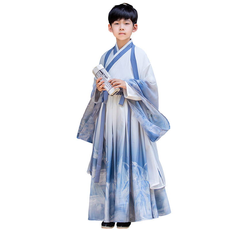 Boys' Light Blue Chinese Costume