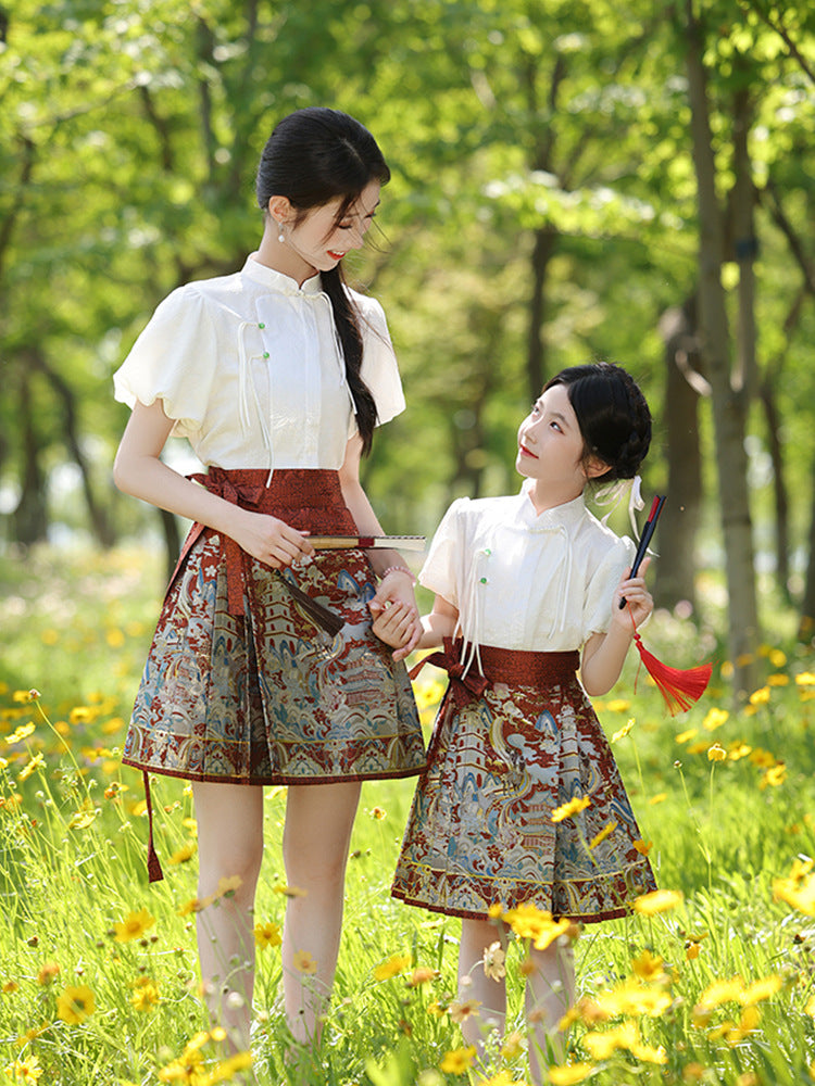 Mother and daughter hanfu suit traditional style dresses parent-child dresses