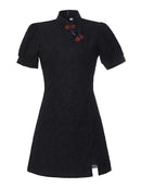 Women's new national trend Qipao|classic black traditional cheongsam