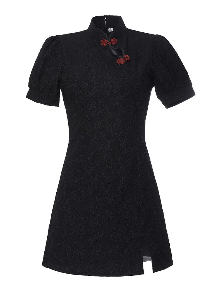 Women's new national trend Qipao|classic black traditional cheongsam